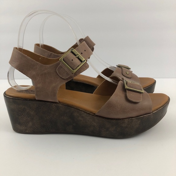 Korks by Kork Ease Anna Mocha Leather Platform Sandals Womens - Picture 2 of 13